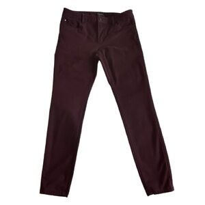Ann Taylor Women's Deep Burgundy Chinos Sz 6 Petite The Skinny Curvy Fit Pants